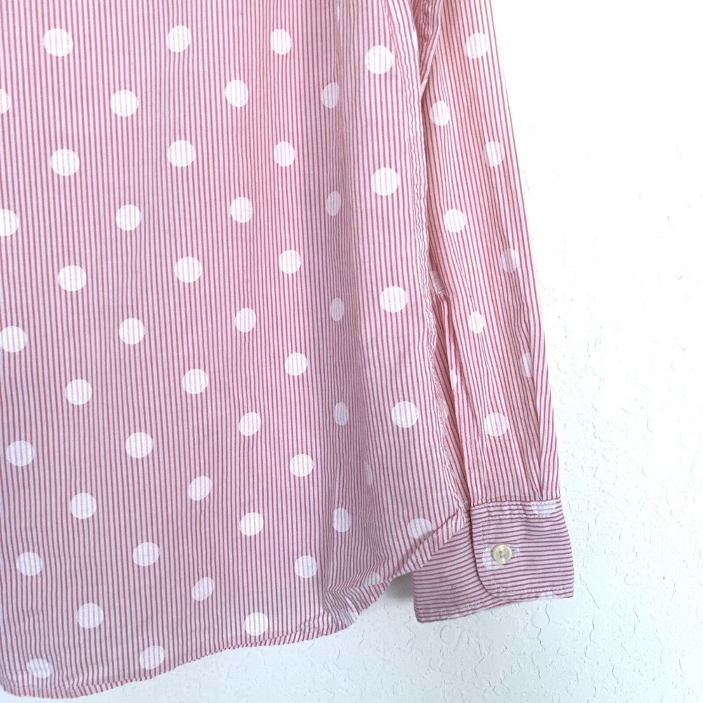 Gap Polka Dot Stripe Boyfriend Button Down Shirt - Picture 8 of 8